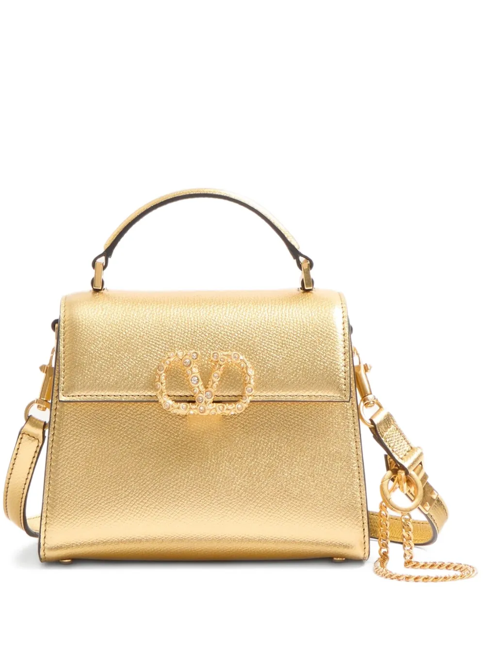 Valentino Garavani Vスリング ミニバッグ - ゴールドトーン Valentino Garavani Vスリング ミニバッグ - ゴールドトーン