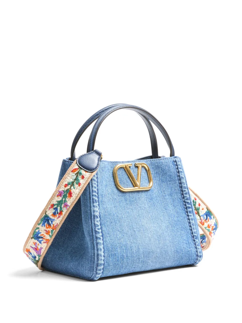VALENTINO GARAVANI MEDIUM ALLTIME DENIM TOTE BAG