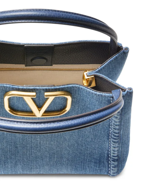 Valentino Garavani Medium Alltime Denim Tote Bag | Blue