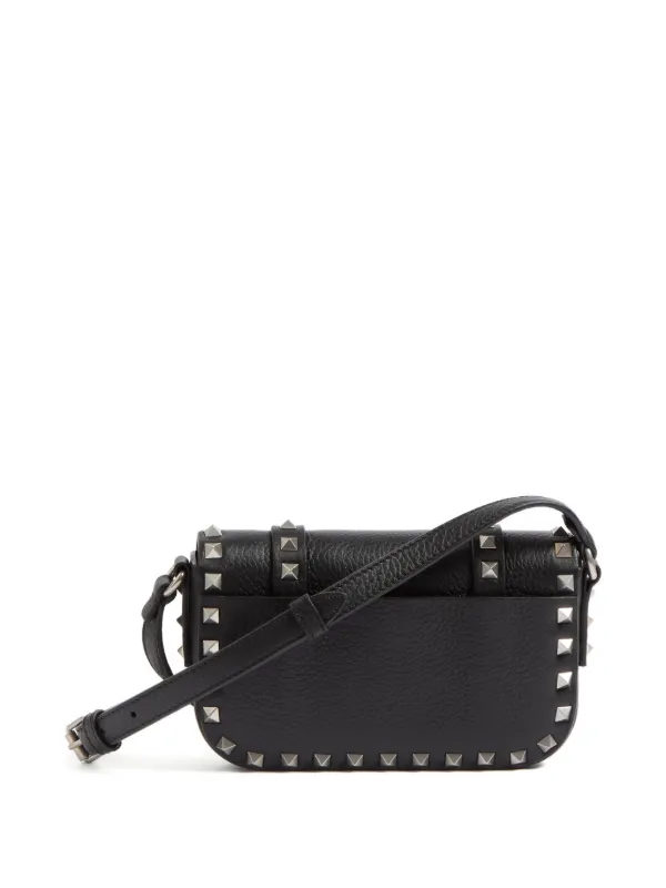 ショルダーバッグ・ポシェット VALENTINO GARAVANI BLACK LEATHER VANITY BAG Valentino Garavani Rockstud Spike Top-Handle Vanity Bag
