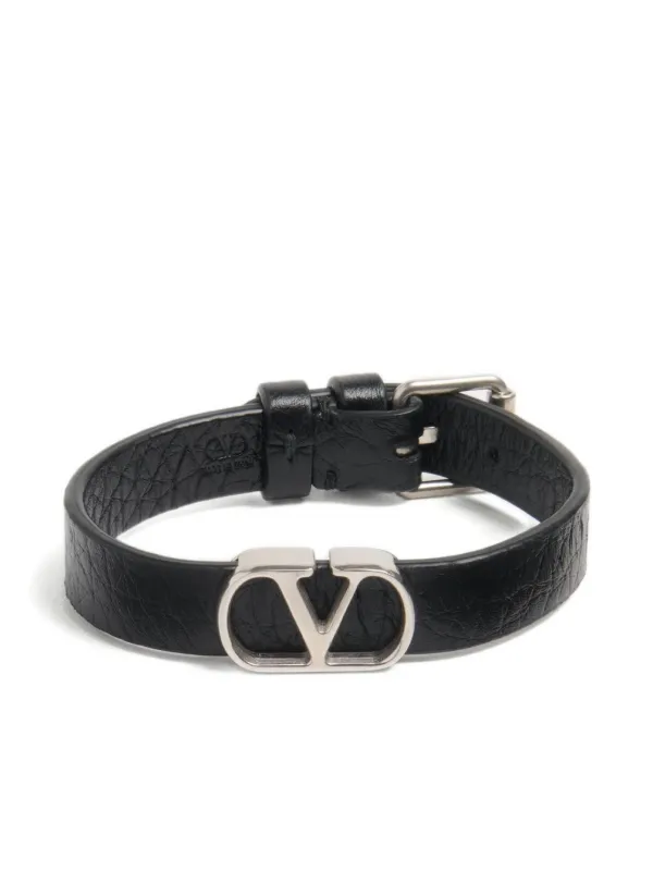 Valentino Garavani Vロゴ シグネチャー レザーブレスレット 