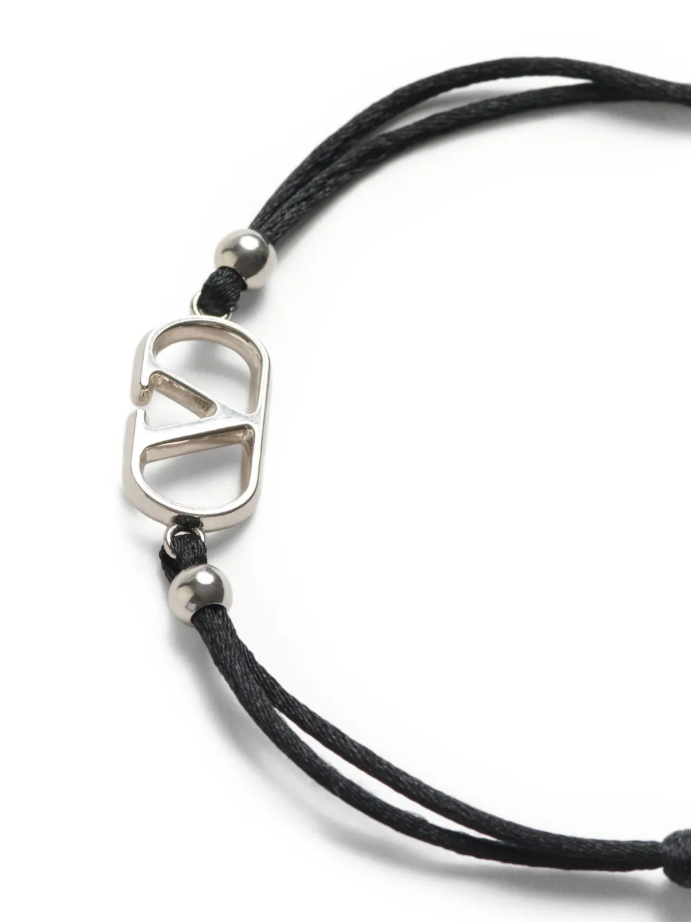 Valentino Garavani VLogo Signature Cotton Bracelet | Black Valentino Garavani VLogo Signature Cotton Bracelet | Black