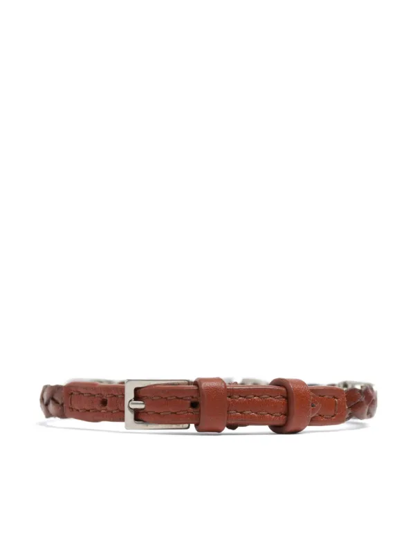 【関税&送料込】Valentino Garavani Brown Leather Vlogo Brace Valentino Garavani VLogo Signature Bracelet | Brown