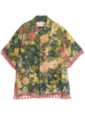 Valentino Garavani Apres L'Hiver linen bowling shirt - Green