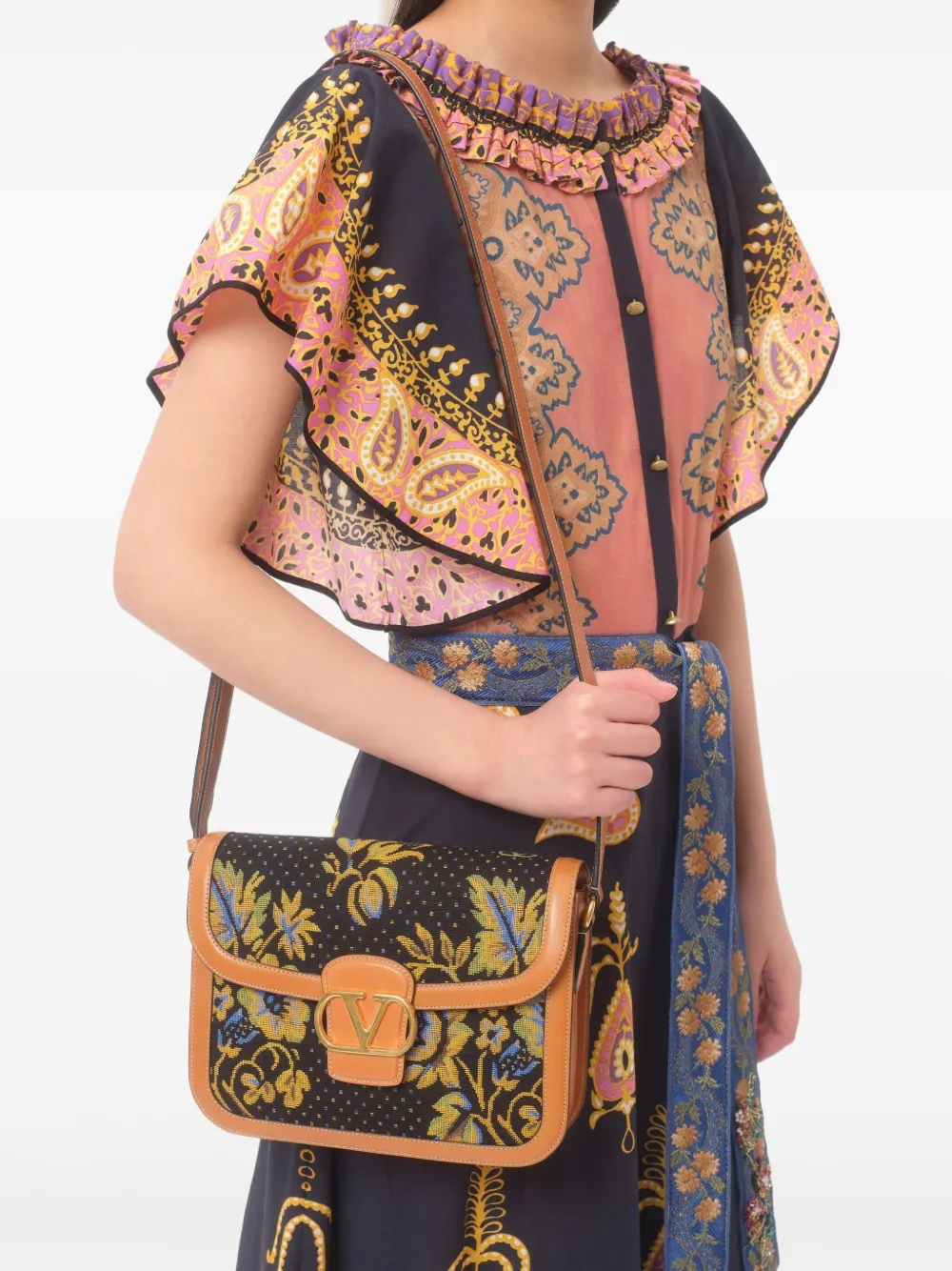 Valentino Garavani Mussola midi-jurk Blauw