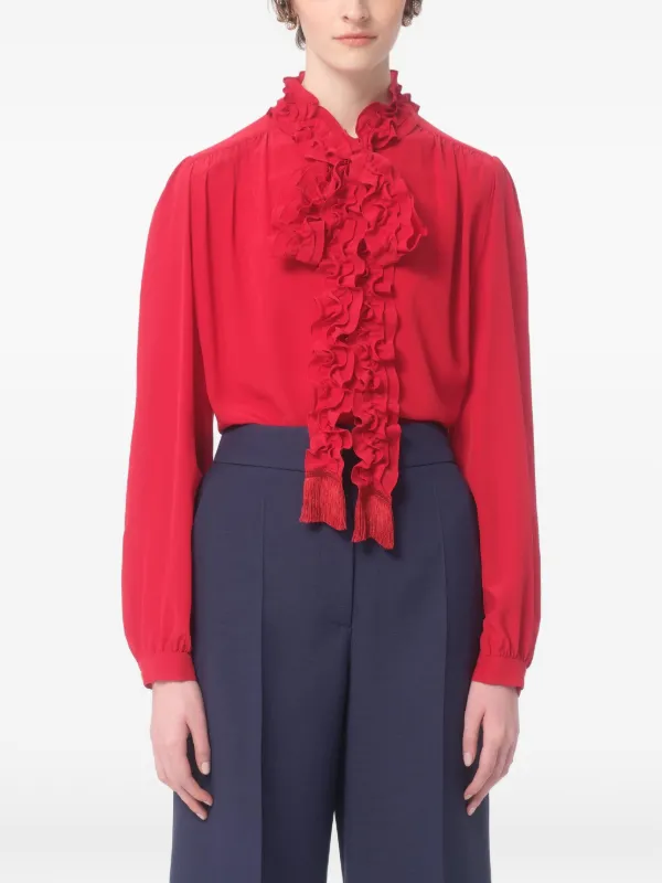 Valentino Garavani Crepe De Chine Shirt | Red | FARFETCH