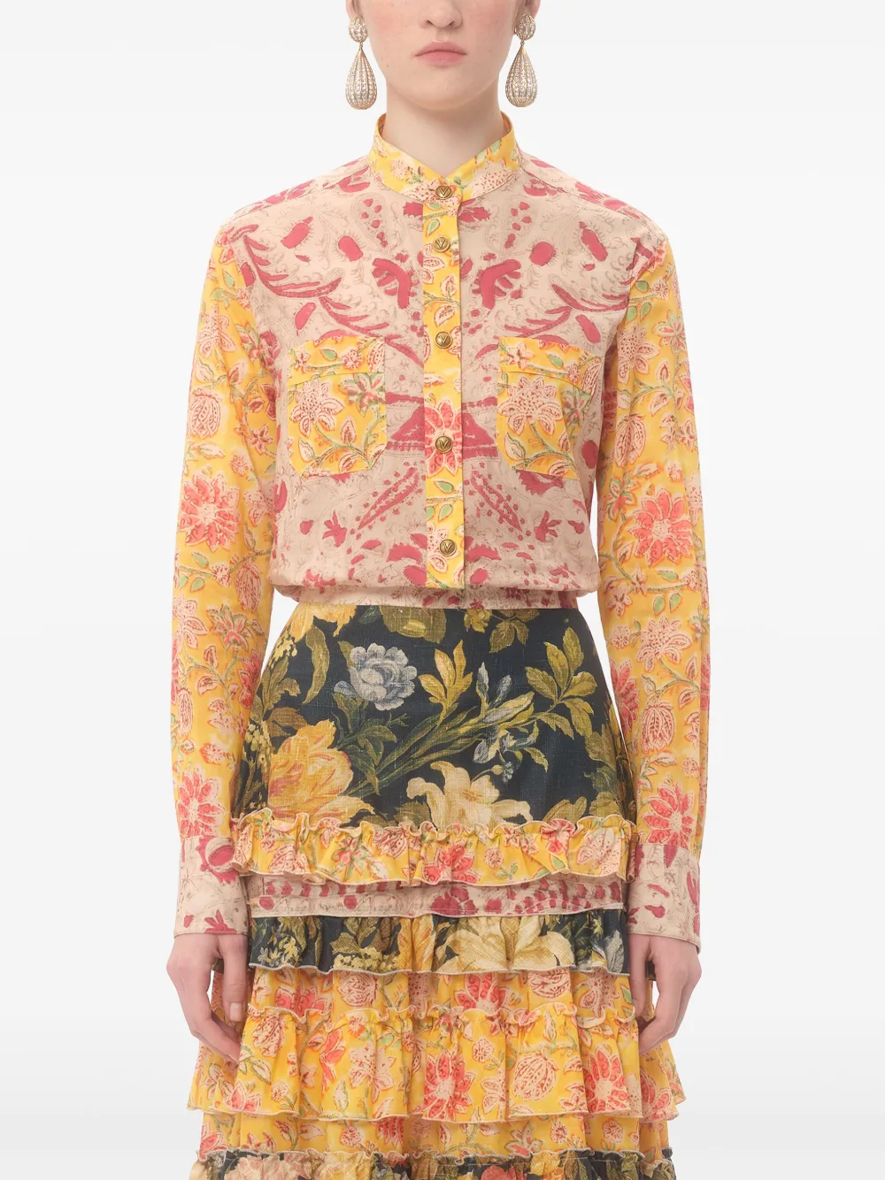 Valentino Garavani Speculare Voyage Imaginaire blouse Beige