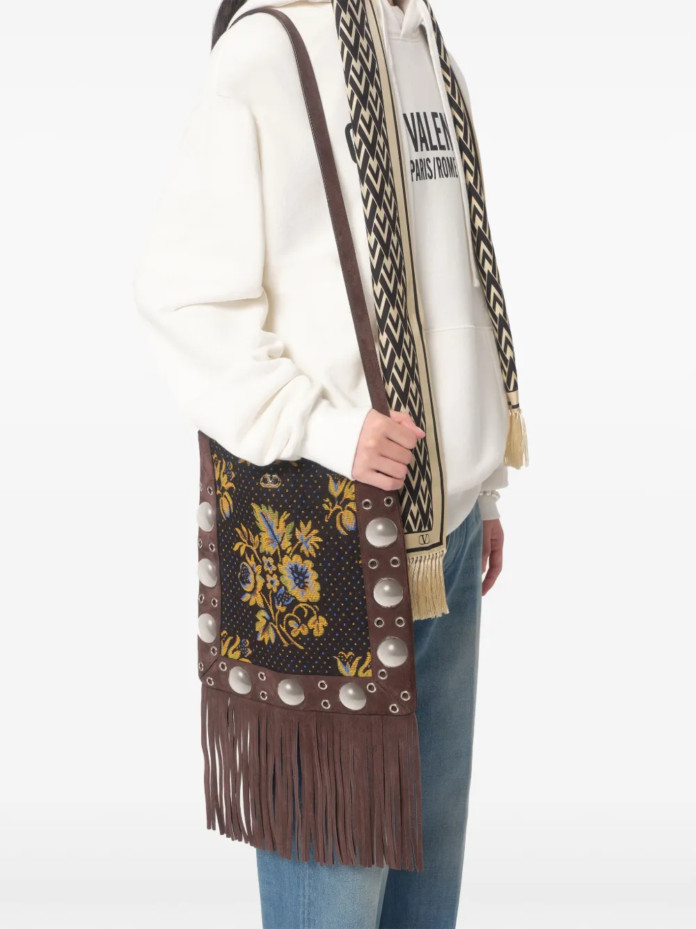 Chez Valentino-print Hoodie