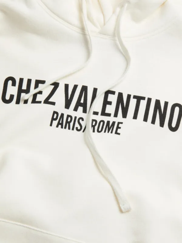 Valentino Garavani Chez Valentino-print Hoodie | White | FARFETCH JO