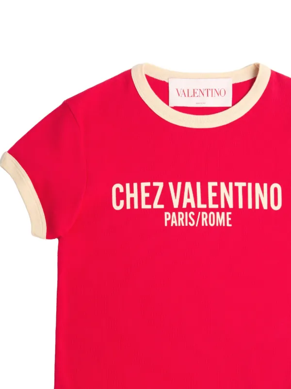 【関税＆送料込み】\"Chez Valentino Garavani\" Print T-Shirt Valentino Garavani Chez-print T-shirt | Red | FARFETCH