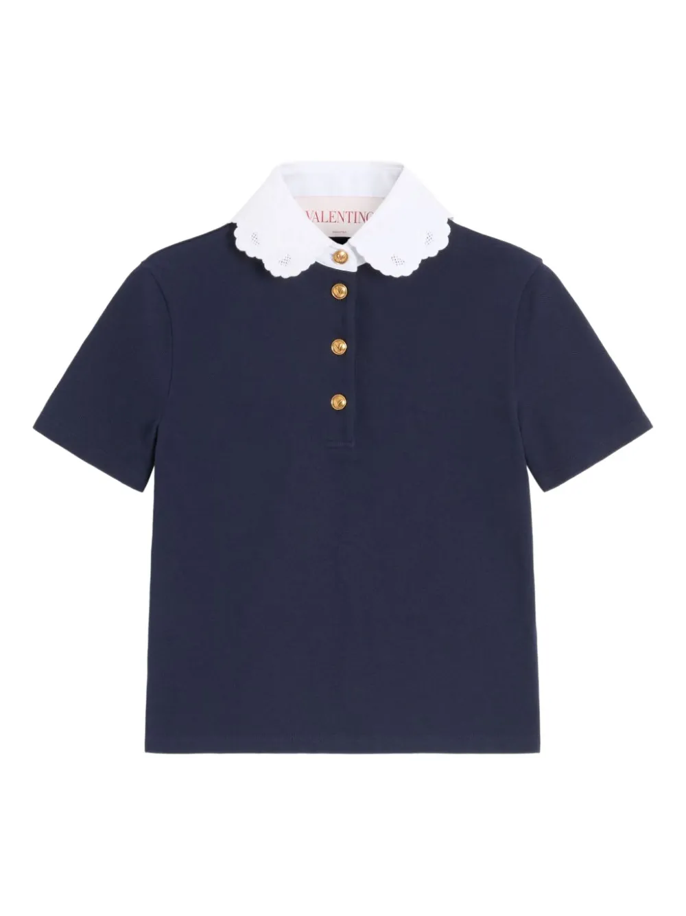 Valentino Garavani Polotop met borduurwerk Blauw