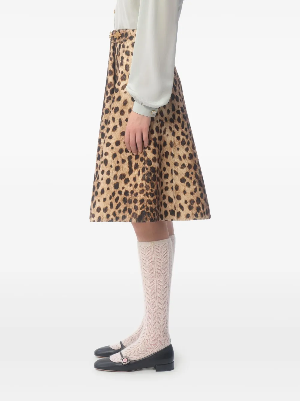 Valentino Garavani Jaguar Spots wool skirt | Image 5
