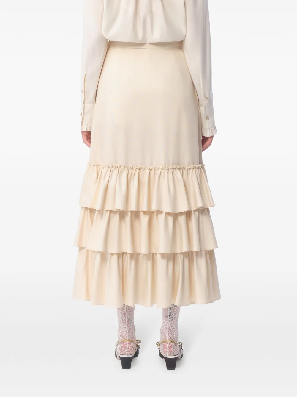 Valentino Garavani Shantung midi-rok Beige