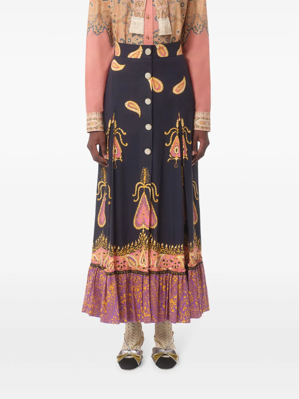 Valentino Garavani Voyage Imaginaire midi-rok Blauw