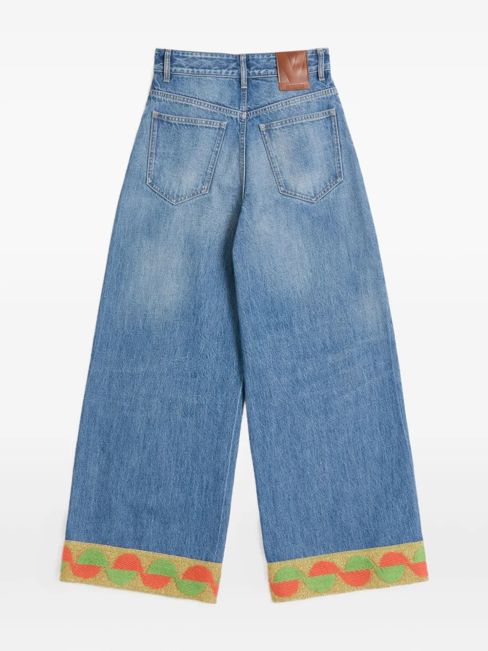 Valentino Garavani jacquard-trim jeans | Wide-Leg Jeans | Image 2