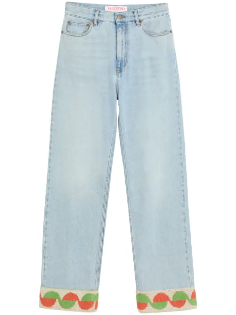 Valentino Garavani jacquard-trim jeans 