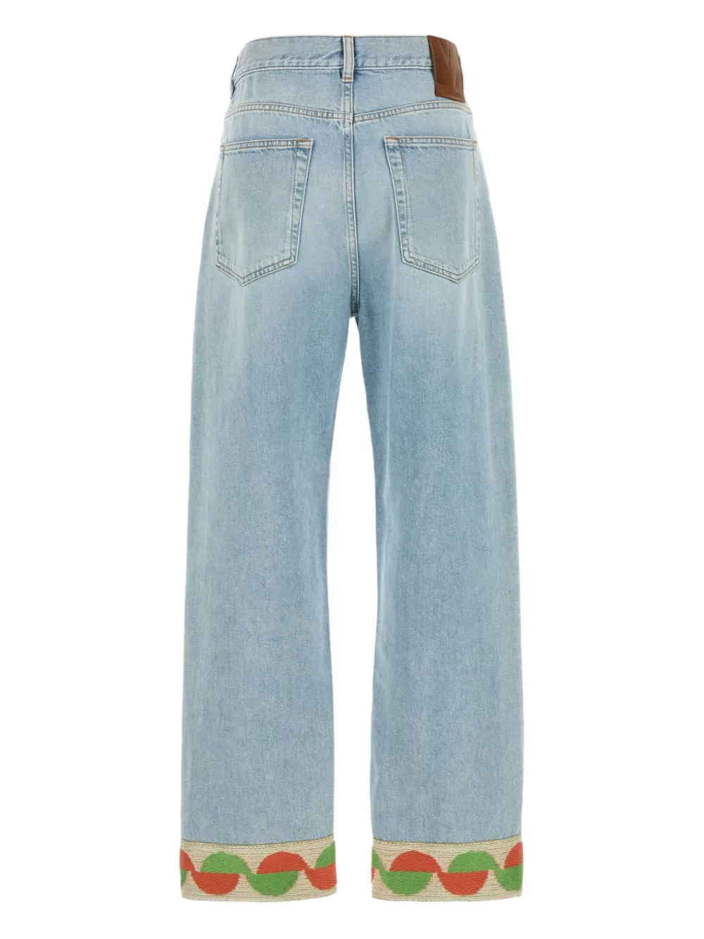 Valentino Garavani jacquard-trim jeans | Straight-Leg Jeans | Image 2