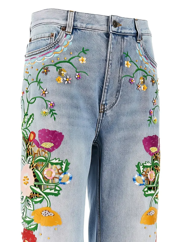 Valentino Garavani Embroidered Jeans | Blue | FARFETCH