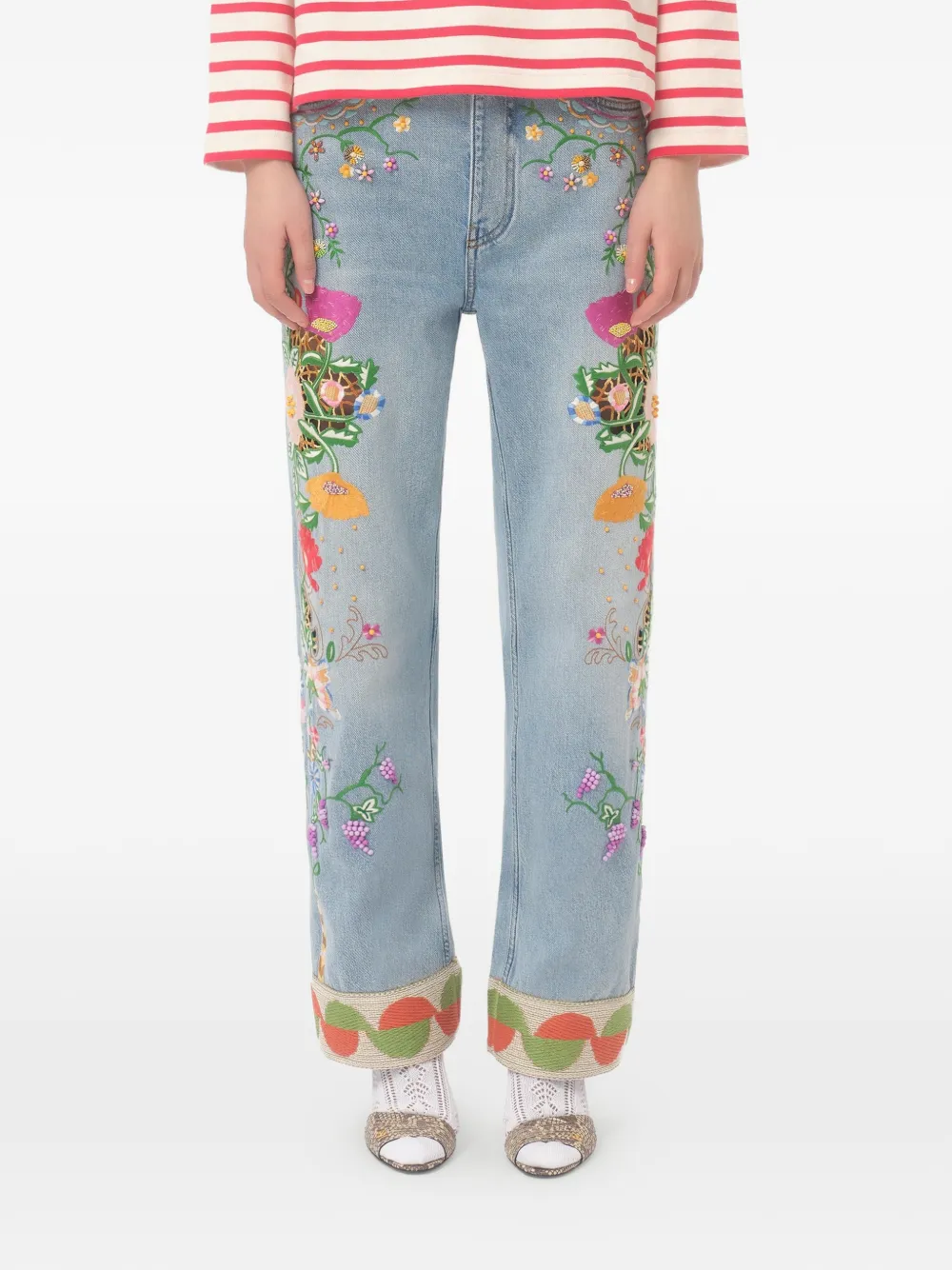  Valentino Garavani Embroidered Jeans - Blue 