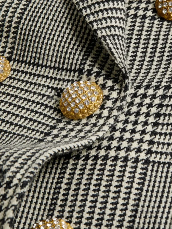 Valentino Garavani houndstooth-pattern virgin-wool Blazer | Black