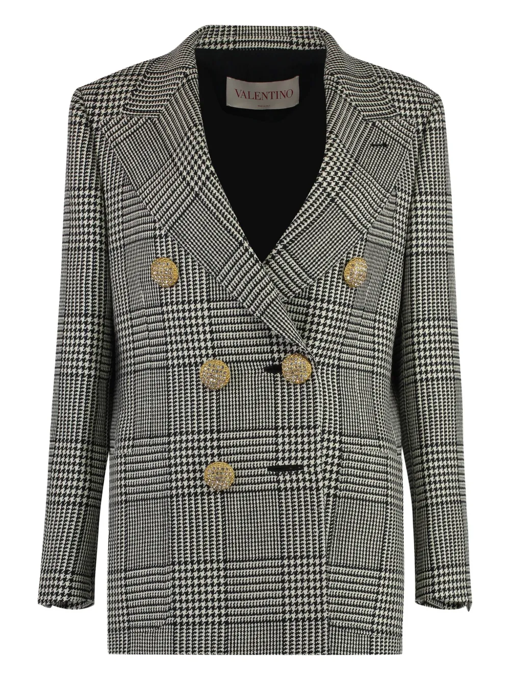 Valentino Garavani Blazer met pied-de-poule print Zwart