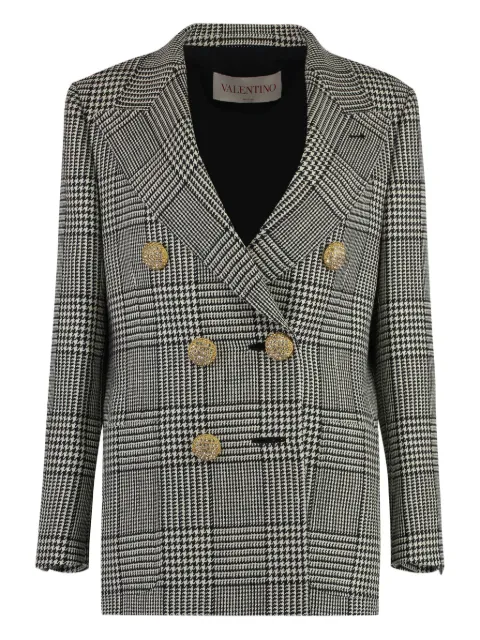 Valentino Garavani houndstooth-pattern wool blazer