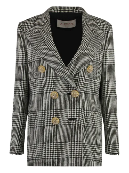 Blazer en laine à motif pied-de-poule - Valentino Garavani - Modalova
