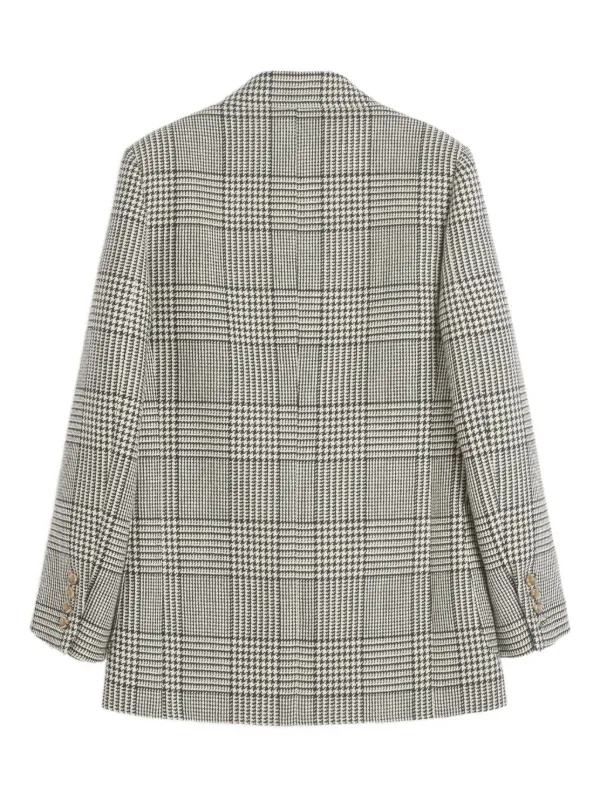 Valentino Garavani houndstooth-pattern virgin-wool Blazer | Black