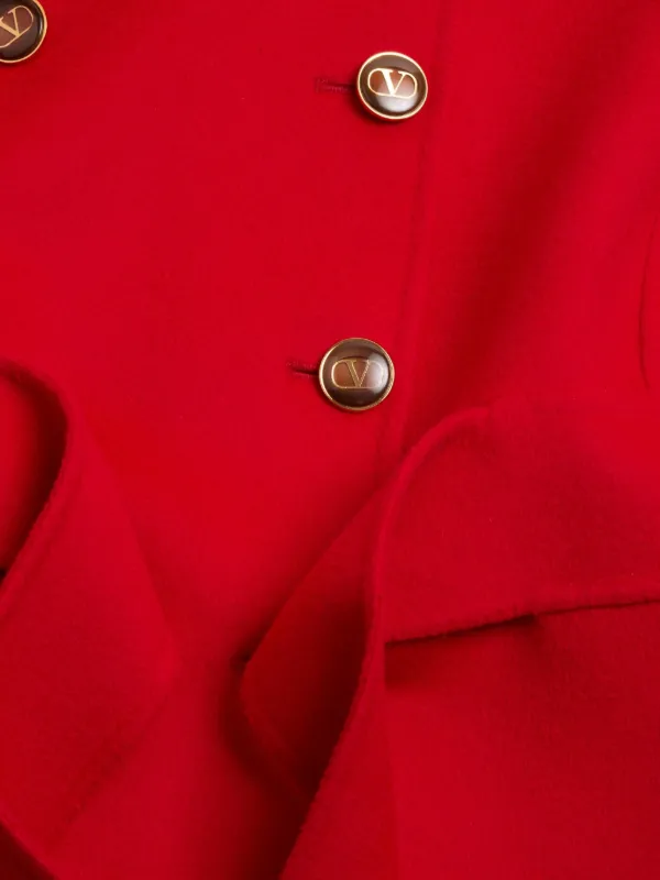 Valentino Garavani Compact Drap Coat | Red | FARFETCH
