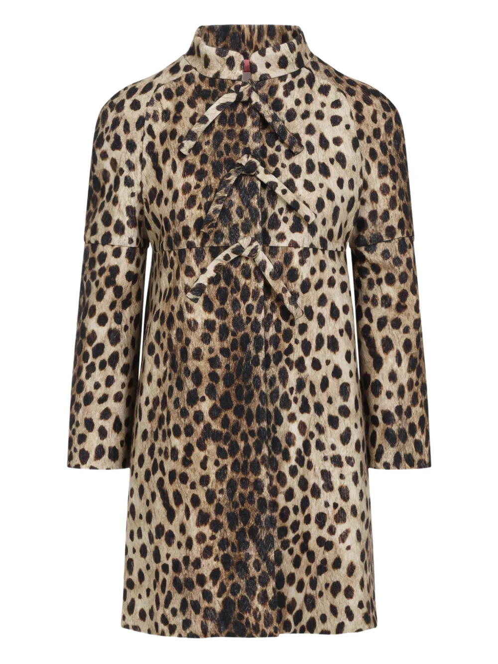 Valentino Garavani Wollen jas met luipaardprint Beige