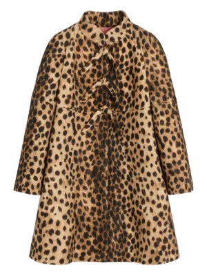 MSGM レオパード ボアコート MSGM レオパード ダブルコート | ブラウン | FARFETCH JP