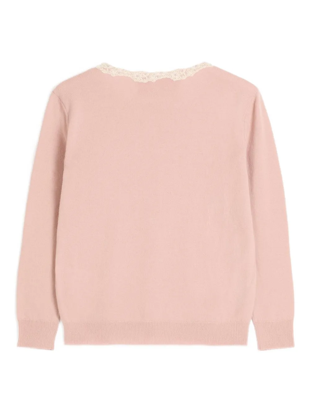  Valentino Garavani Embroidered Cardigan With Lace Inserts - Pink 