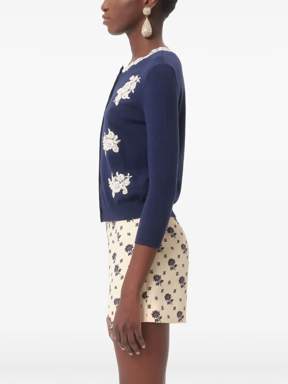 Valentino Garavani Vest met kanten afwerking Blauw