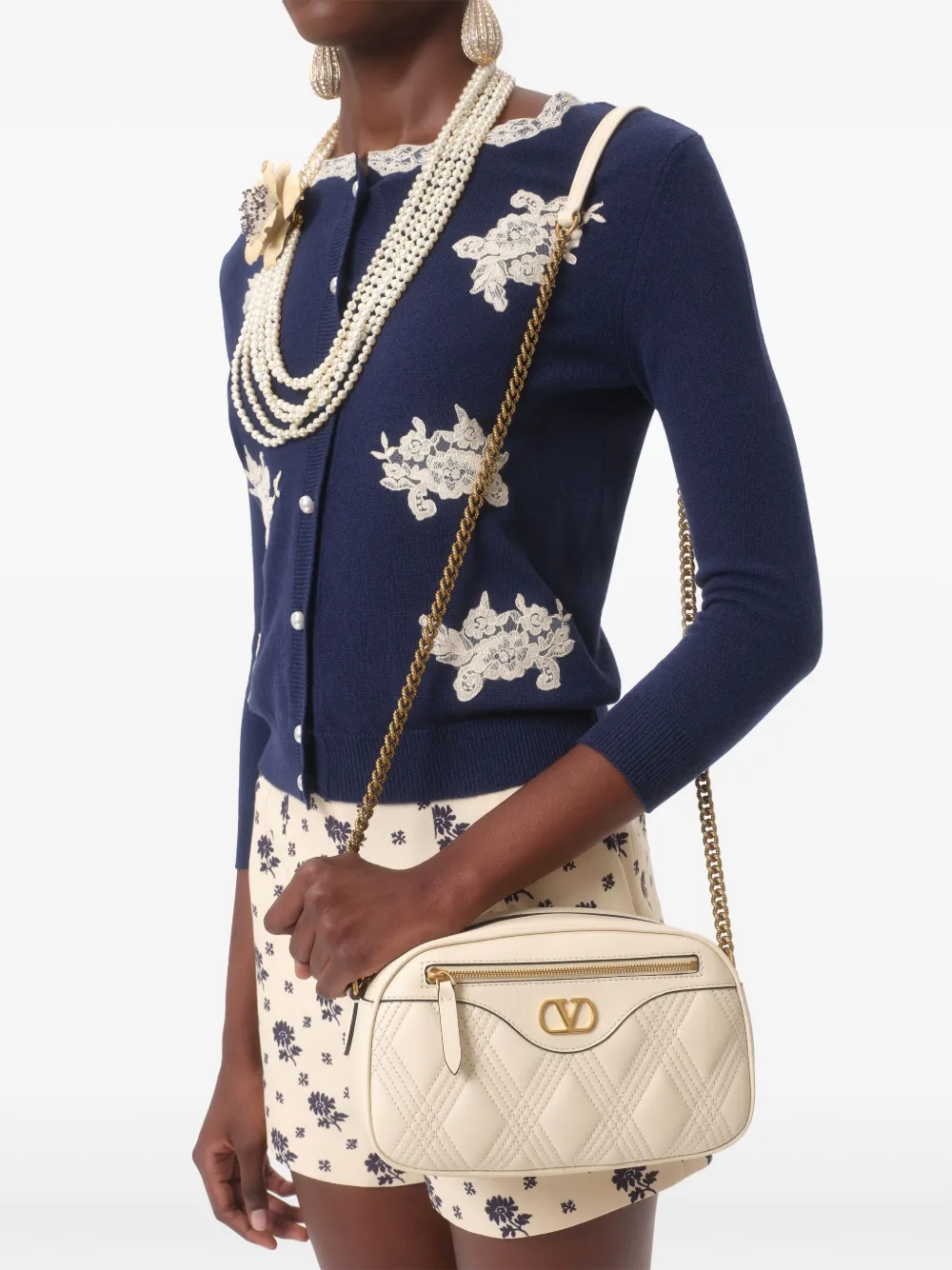 Valentino Garavani Vest met kanten afwerking Blauw