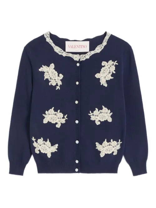 Cardigan bordé de dentelle - Valentino Garavani - Modalova