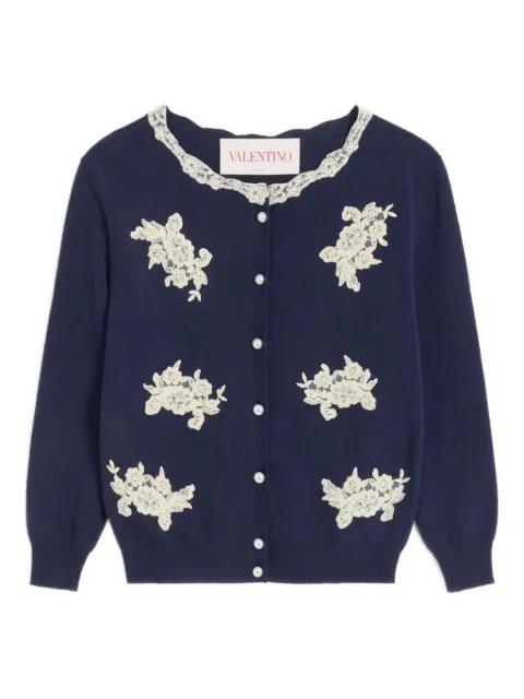 Valentino Garavani — lace-trim embroidered cardigan