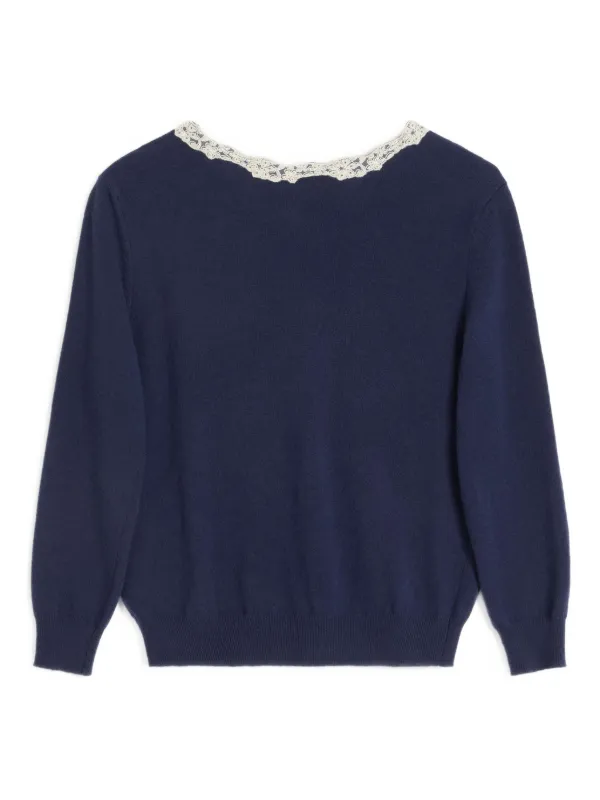Valentino Garavani lace-trim Embroidered Cardigan | Blue | FARFETCH Valentino Garavani lace-trim Embroidered Cardigan | Blue | FARFETCH