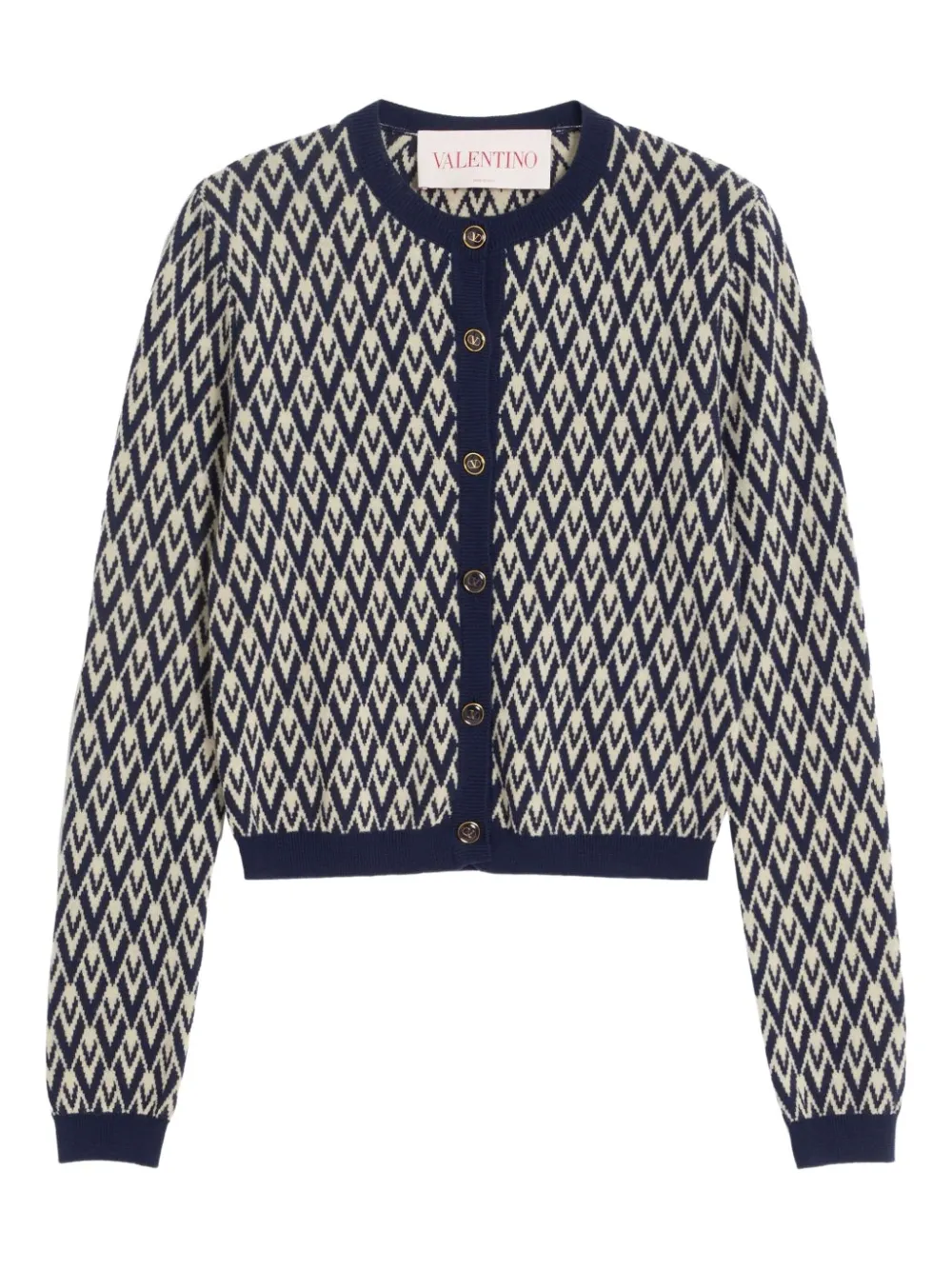 Valentino Garavani Toute la vest met V-jacquard Blauw