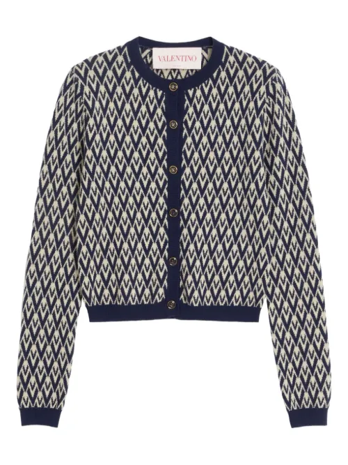 Cardigan Toute la V en jacquard - Valentino Garavani - Modalova