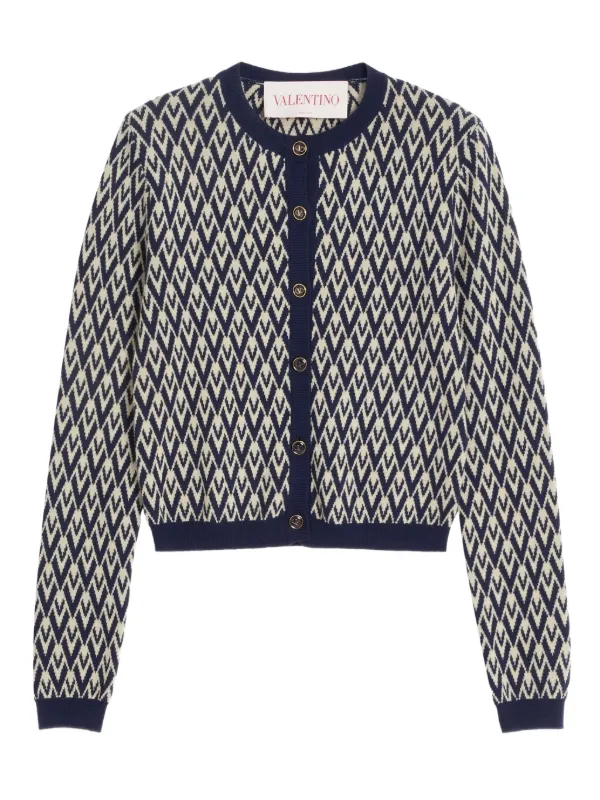 Valentino Garavani トゥッタラ V ジャカード カーディガン | ブルー 