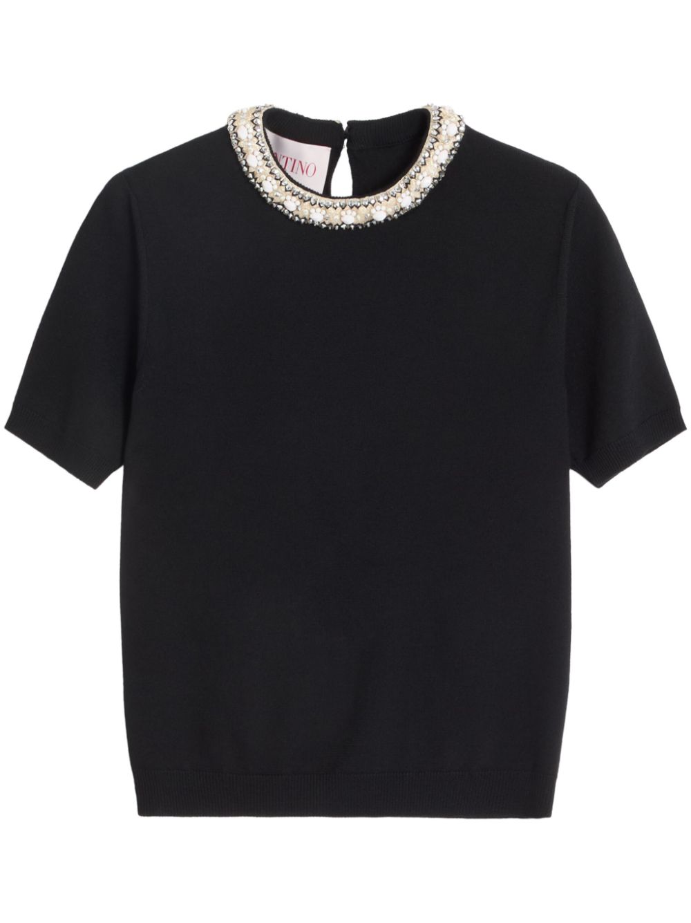 Valentino Garavani embroidered wool top - Black