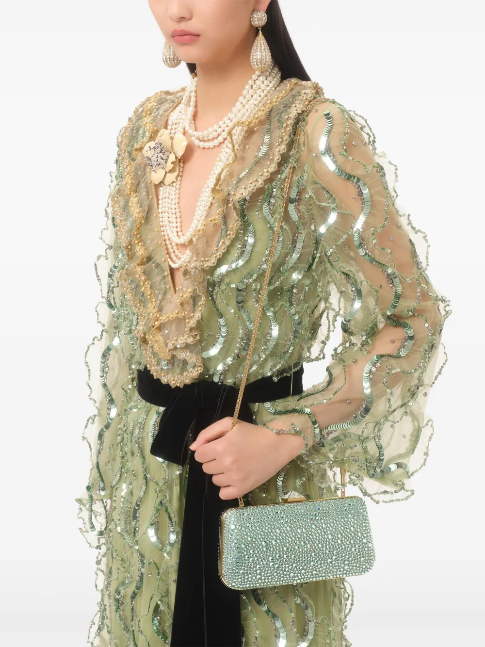 Valentino Garavani Carry Secrets clutch Groen