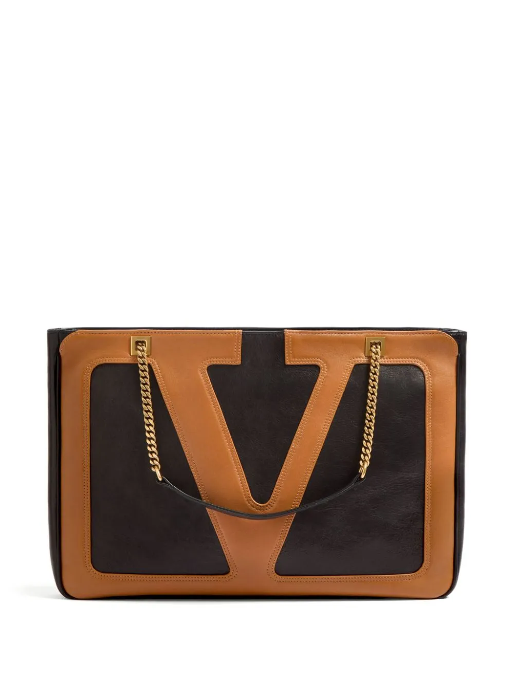 Valentino Viva Superstar Leather Shoulder Bag With Maxi Vlogo Signature On The Front In Black