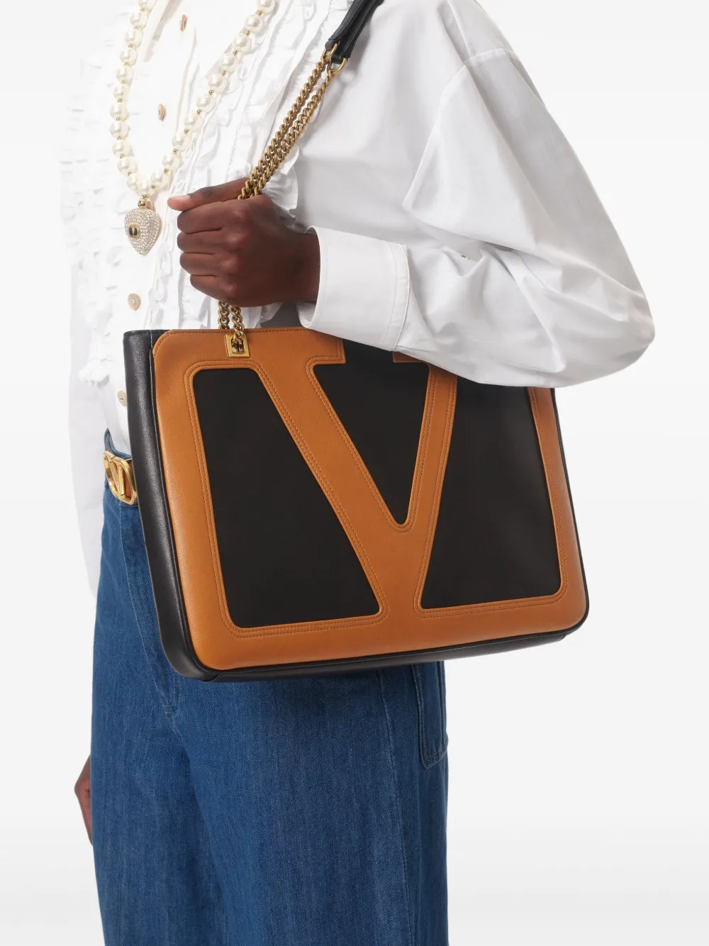 Valentino Garavani Medium Viva Superstar leren shopper Zwart