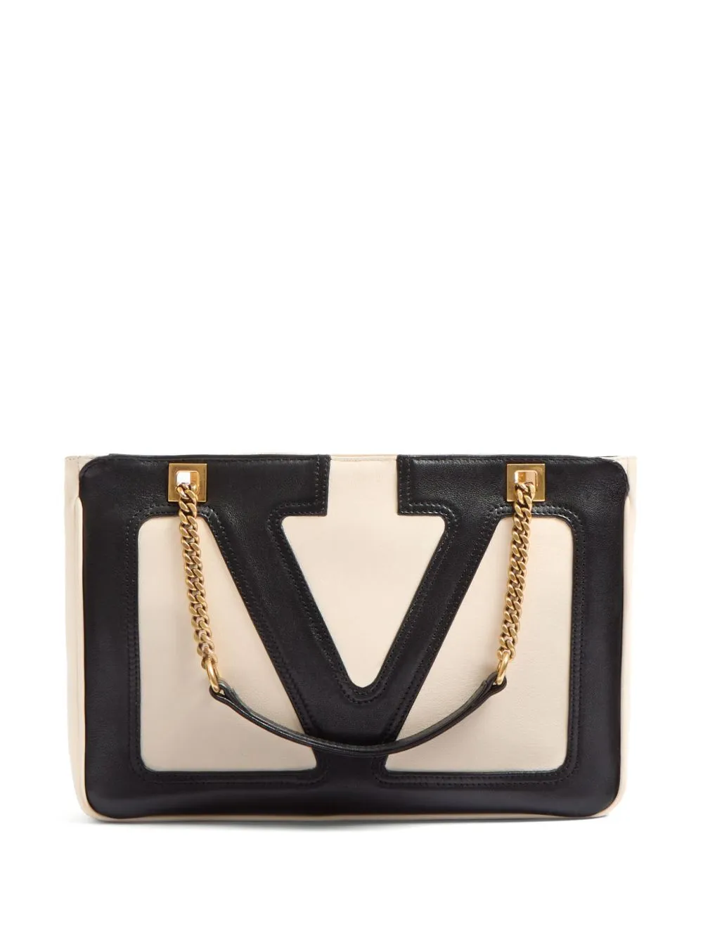 Shop Valentino Small Viva Superstar Leather Tote Bag In Neutrals