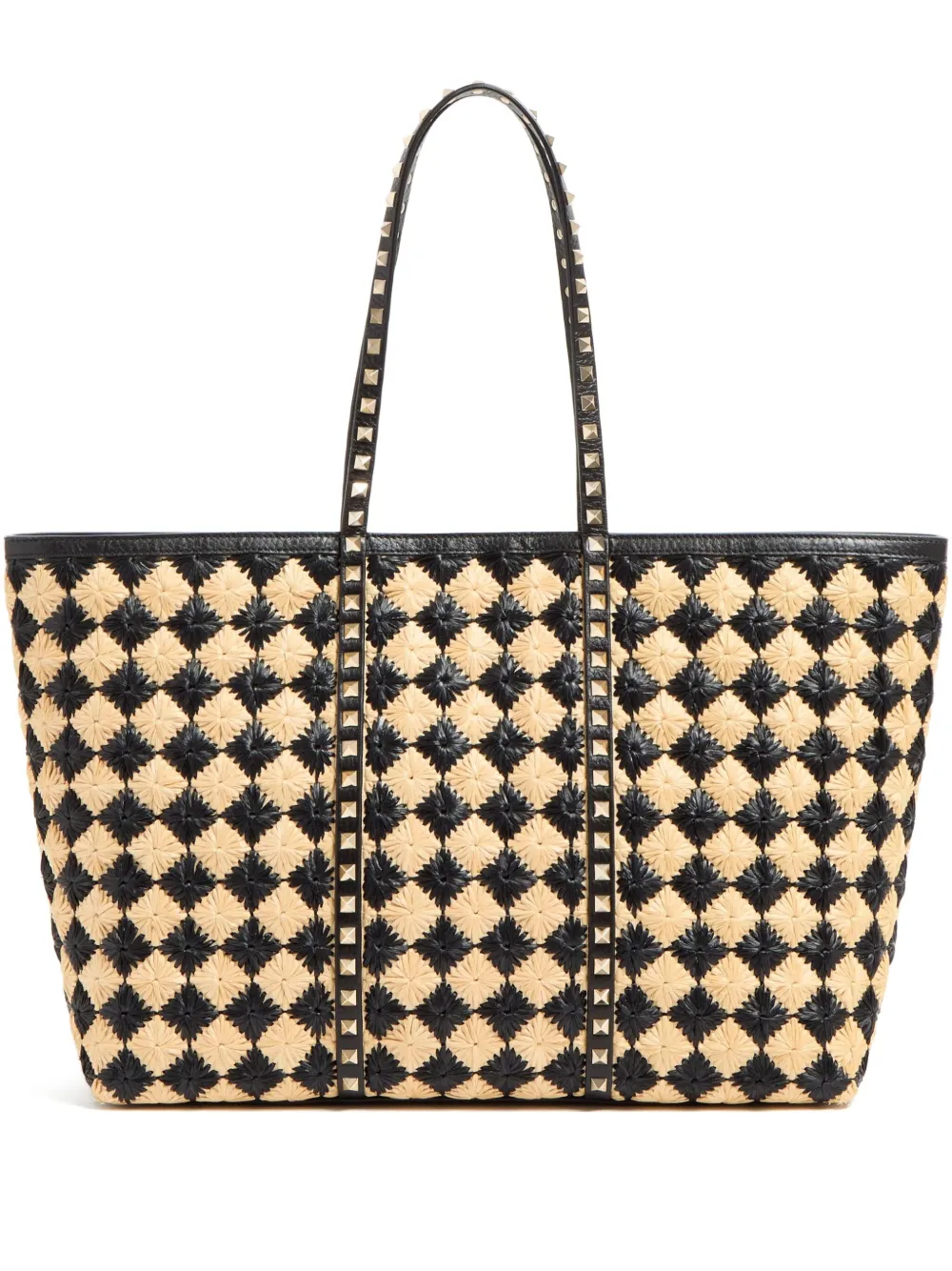 Valentino Garavani Rockstud shopper met borduurwerk Beige