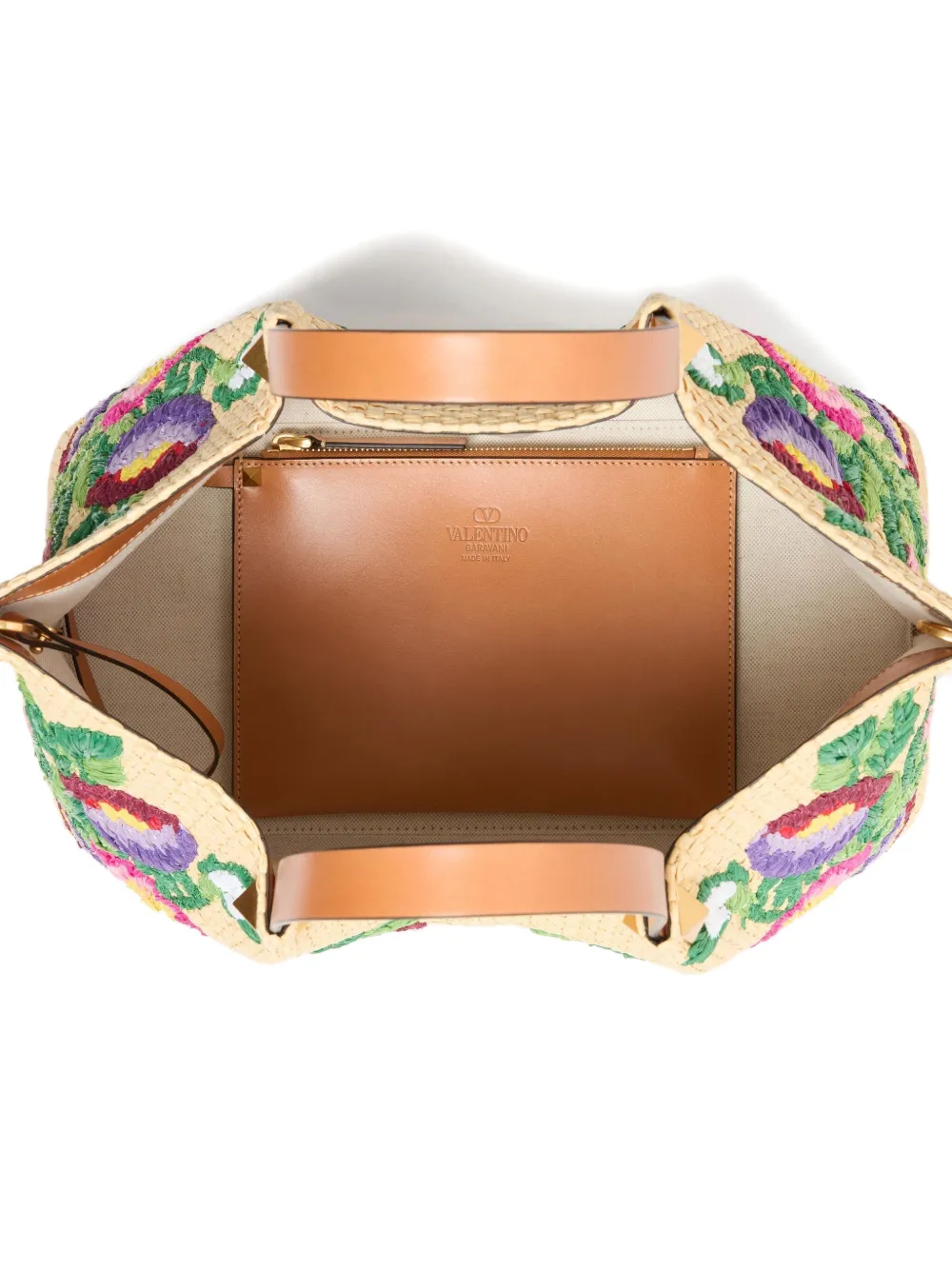 Valentino Garavani Medium shopper met geborduurde bloemen Beige