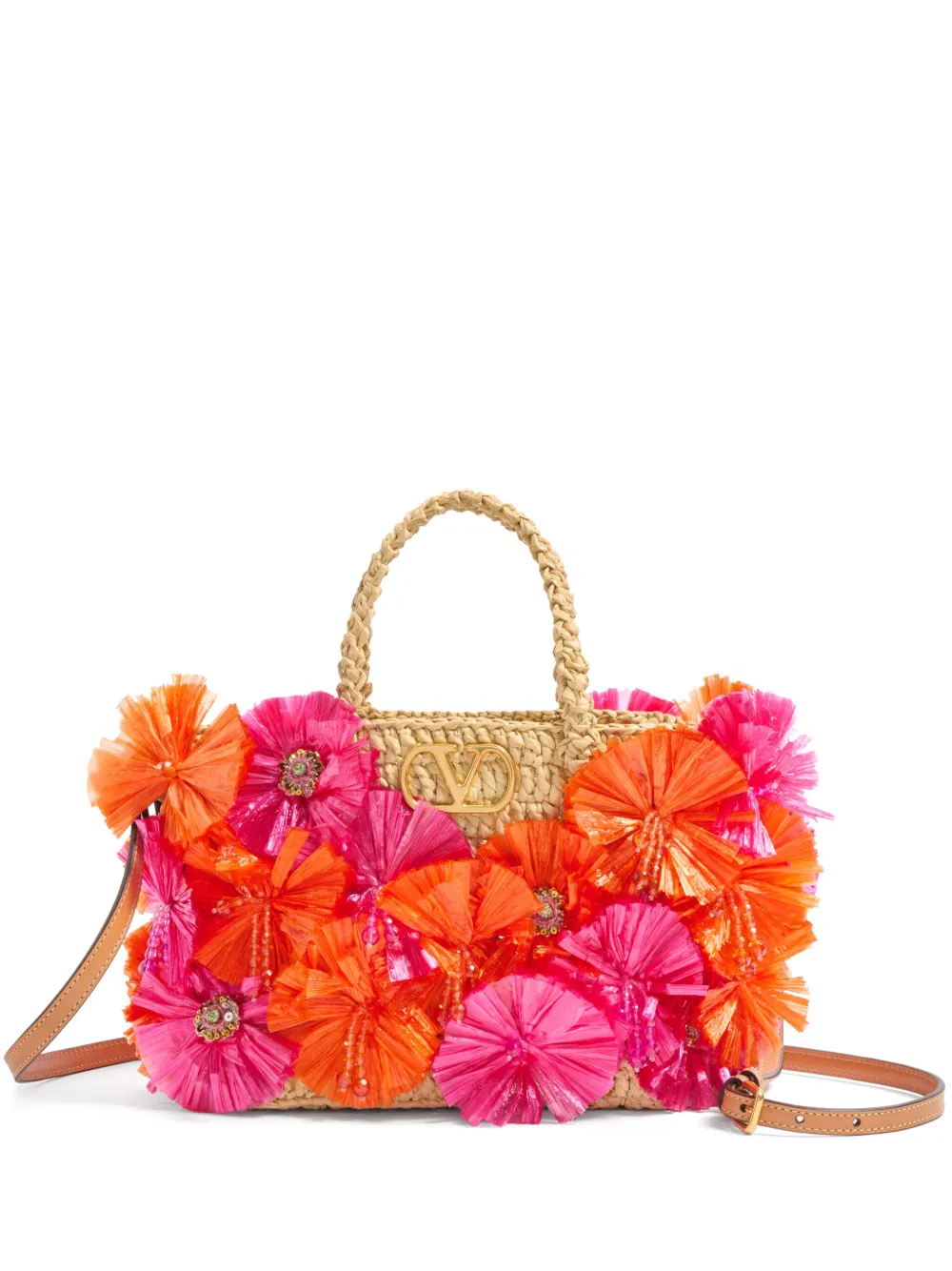 Valentino Woven Tote Bag In Neutrals