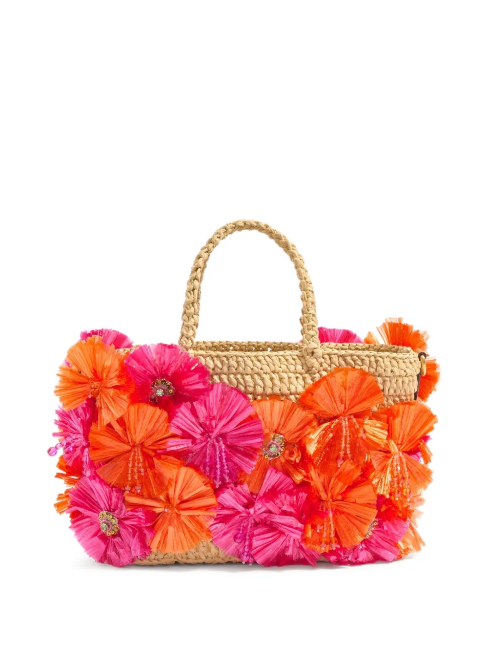 Valentino Garavani Kleine shopper met bloemapplicatie Beige