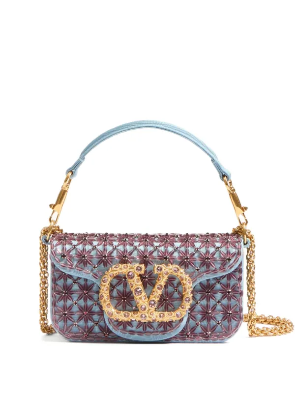 【関税&送料込】Valentino Garavani Light Blue Fabric Loca Cl Valentino Garavani Light Blue Leather Locã² Handbag